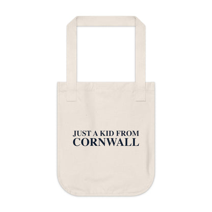 Just a kid from Cornwall Organic Canvas Tote Bag