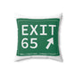 Vintage Exit 65 WCP Sign Spun Polyester Square Pillow