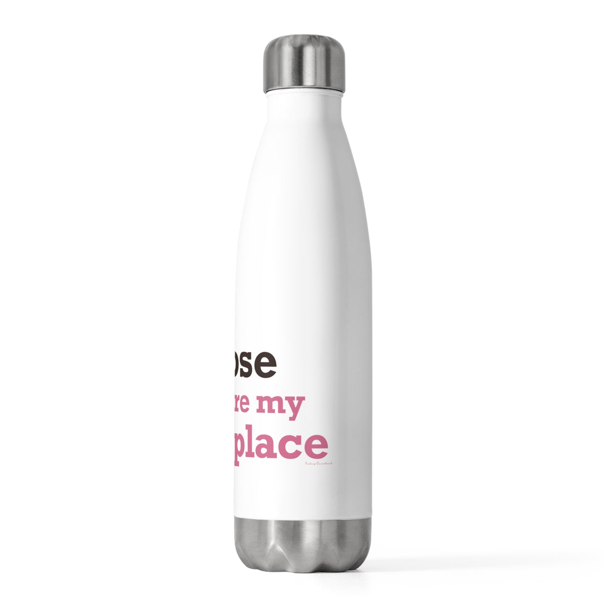 Goose Shows Are My Happy Place - Pink & Espresso 20oz Insulated Bottle