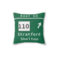 Vintage Merritt Parkway Exit 53 Sign Spun Polyester Square Pillow