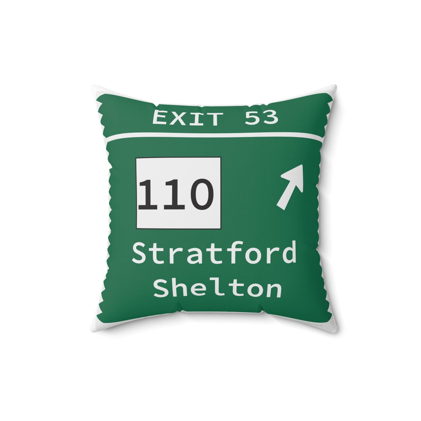Vintage Merritt Parkway Exit 53 Sign Spun Polyester Square Pillow