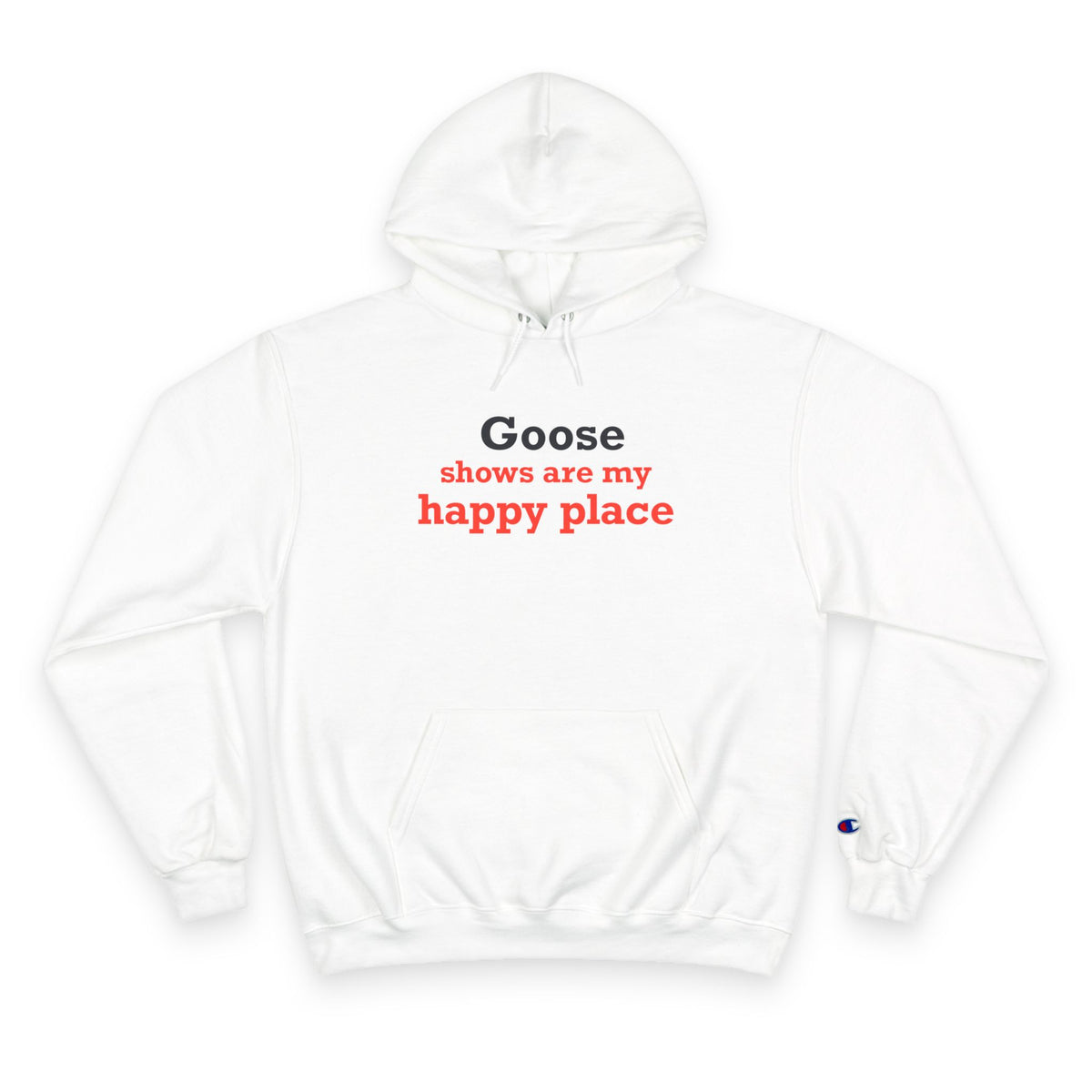 Goose Shows Are My Happy Place - Blue & Orange Champion Hoodie