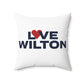 Love Wilton Spun Polyester Square Pillow
