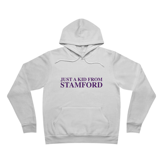 Just a kid from Stamford Unisex Sponge Fleece Pullover Hoodie