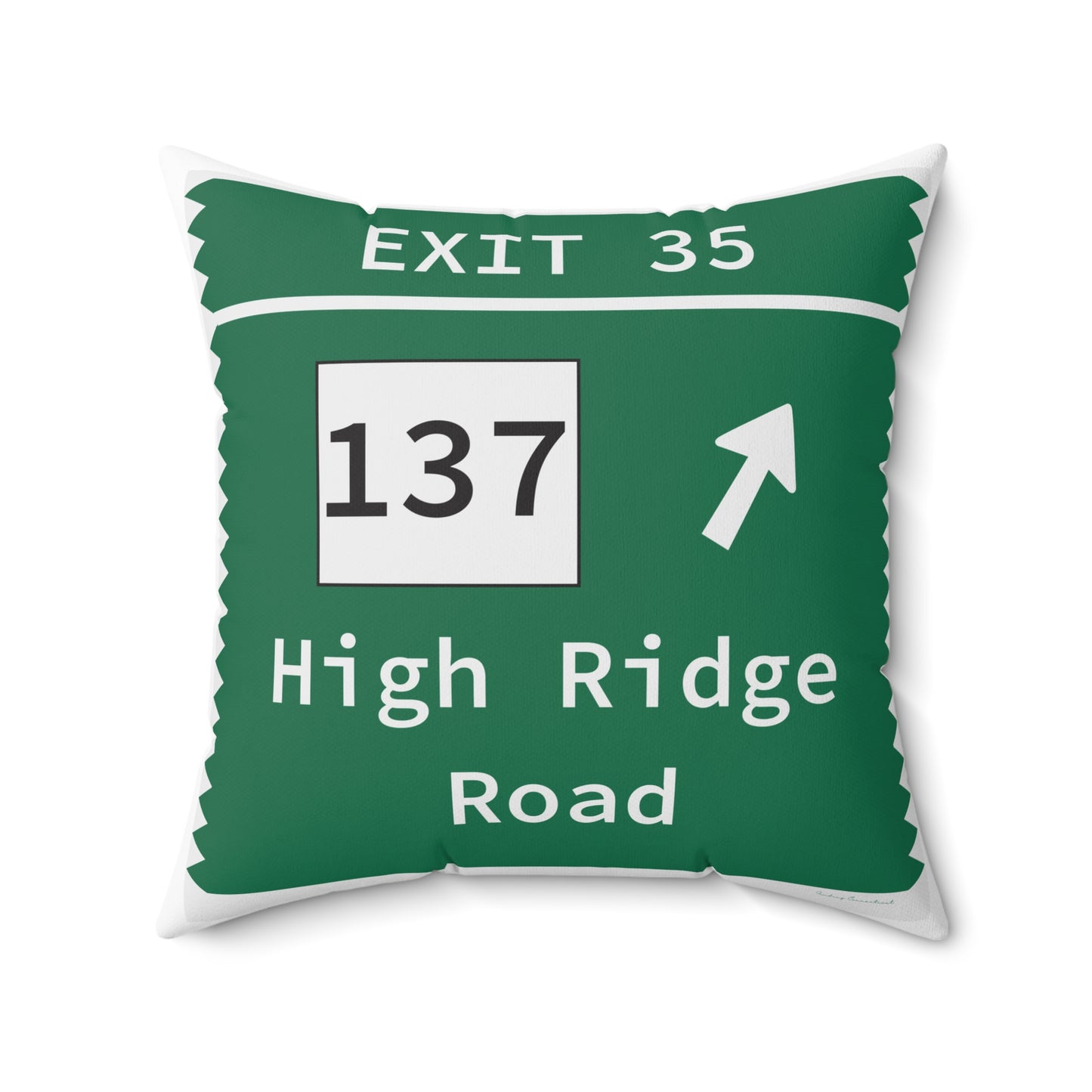 Vintage Merritt Parkway Exit 35 Sign Spun Polyester Square Pillow