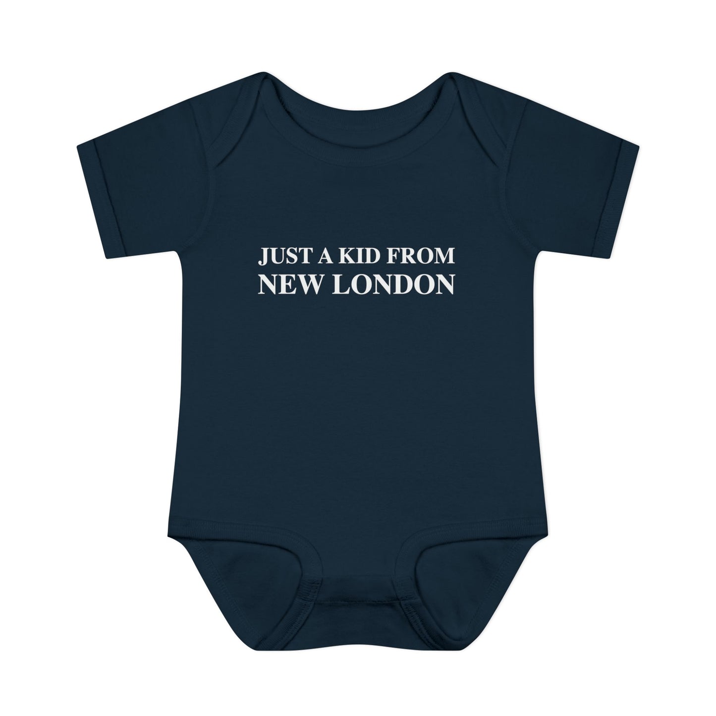 Just a kid from New London Infant Baby Rib Bodysuit