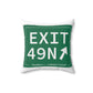 Vintage Exit 49N  Merritt Parkway Sign Spun Polyester Square Pillow