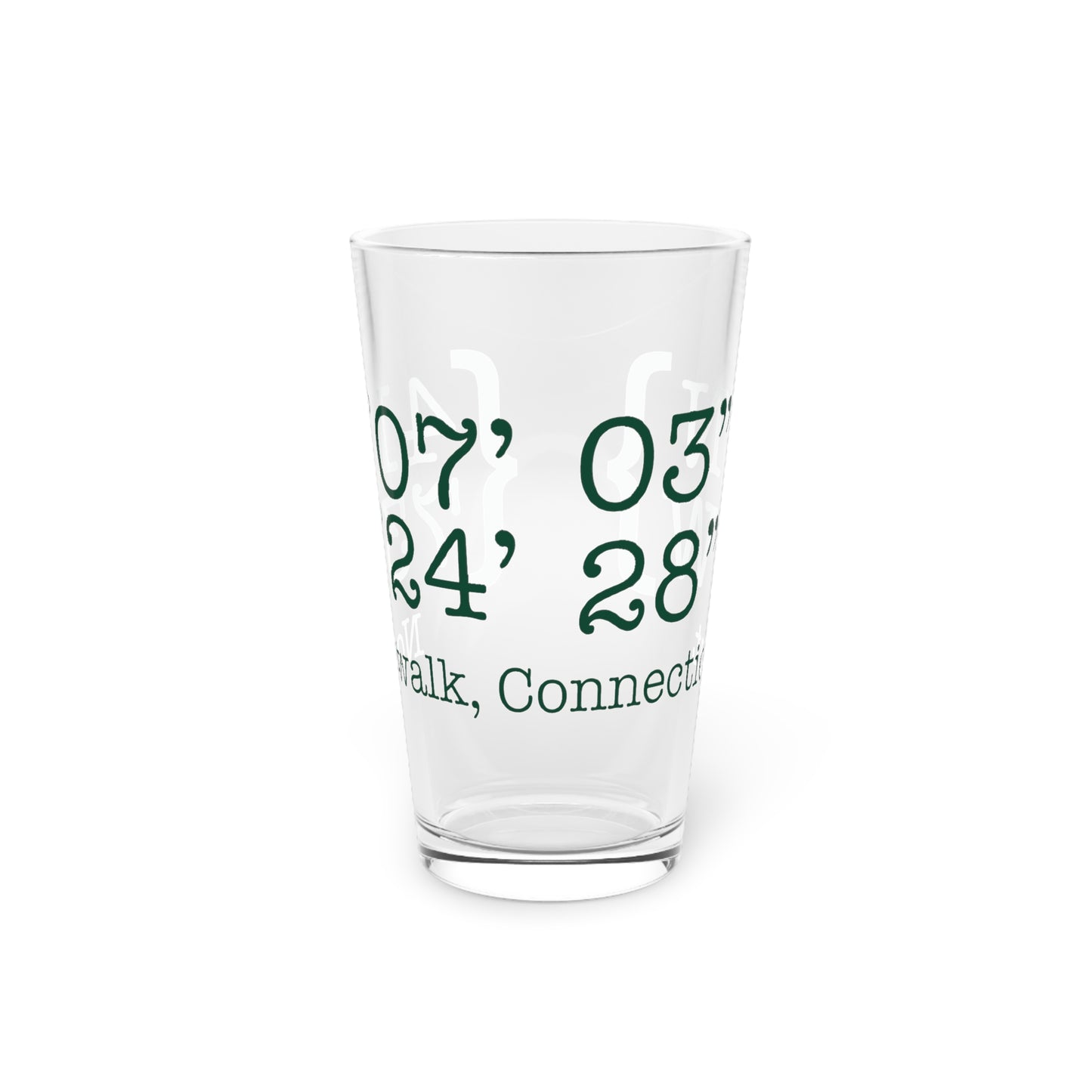 Norwalk Coordinates Pint Glass, 16oz