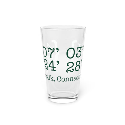 Norwalk Coordinates Pint Glass, 16oz