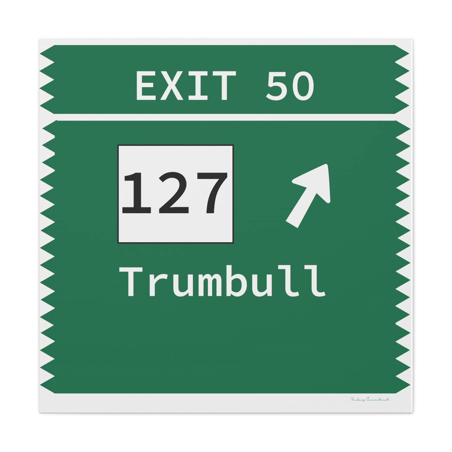 Vintage Merritt Parkway Exit 50 Sign Matte Canvas, Stretched, 1.25"