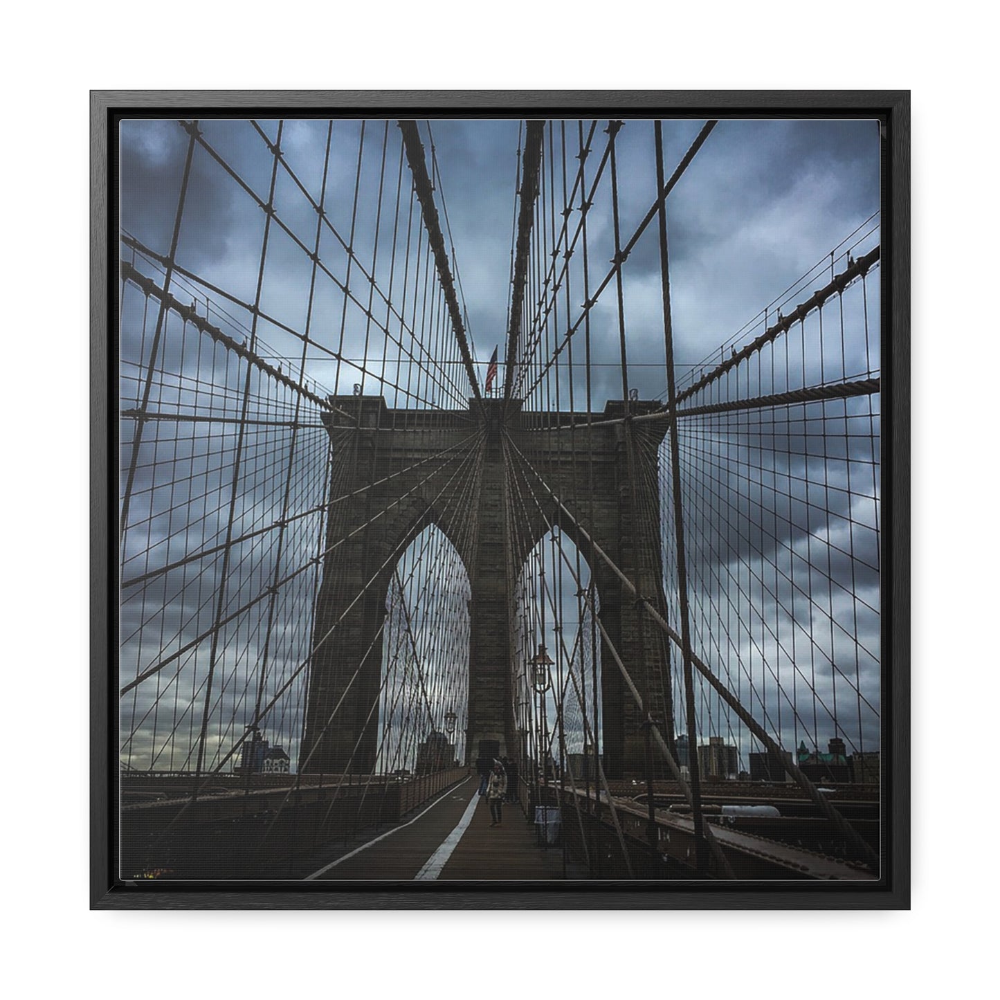 In the middle of the bridge Gallery Canvas Wraps, Square Frame
