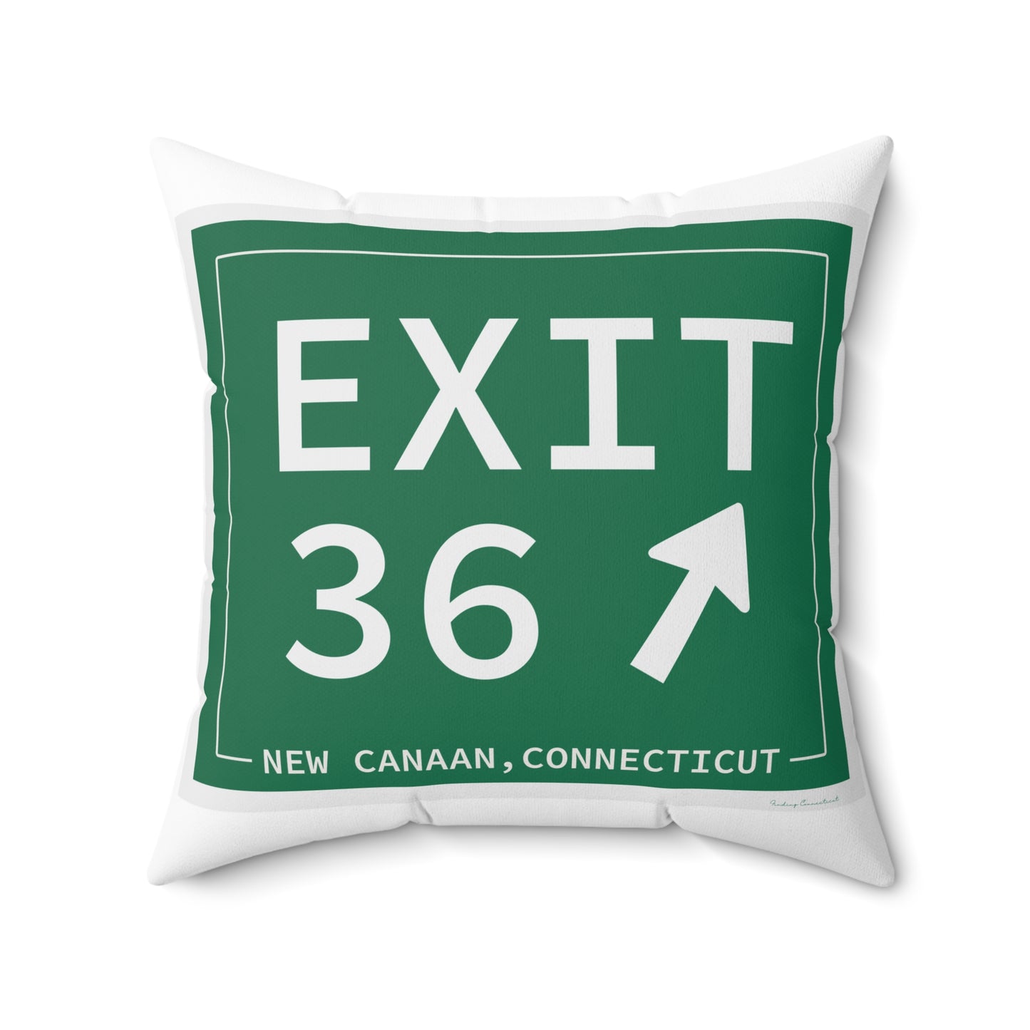 Vintage Exit 36 Merritt Parkway Sign Spun Polyester Square Pillow
