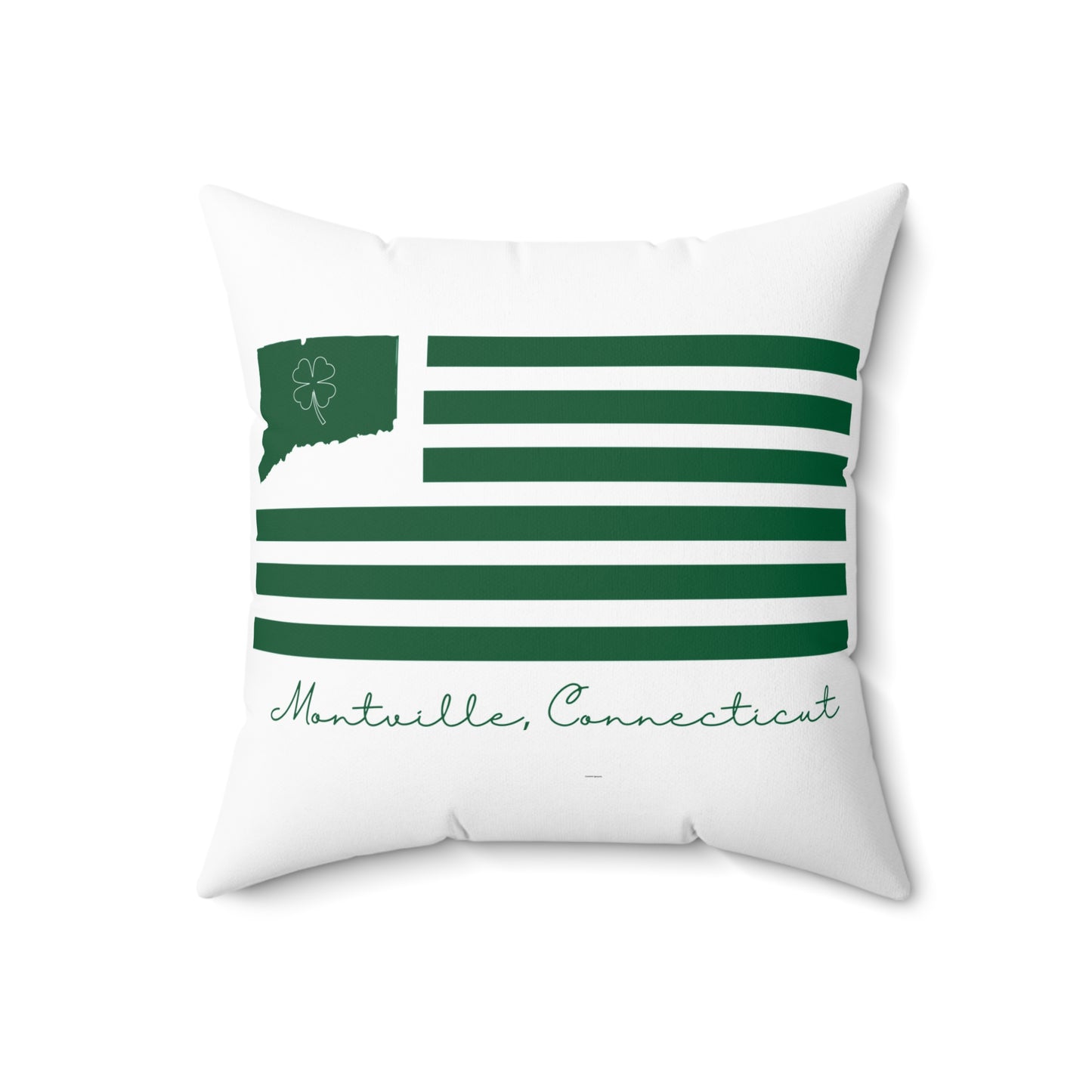 Montville Connecticut St. Patrick’s Day Flag Spun Polyester Square Pillow