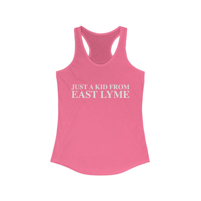 Just a kid from East Lyme Women's Ideal Racerback Tank Top