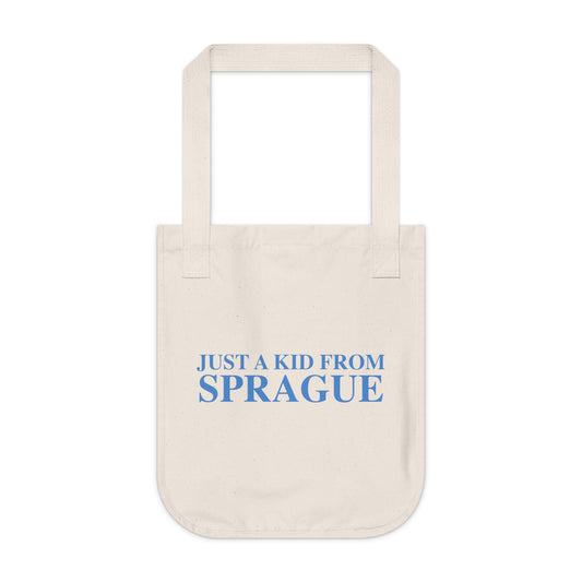 Just a kid from Sprague Organic Canvas Tote Bag