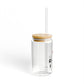 Darien Vision Glass Can with Straw and Lid, 16oz
