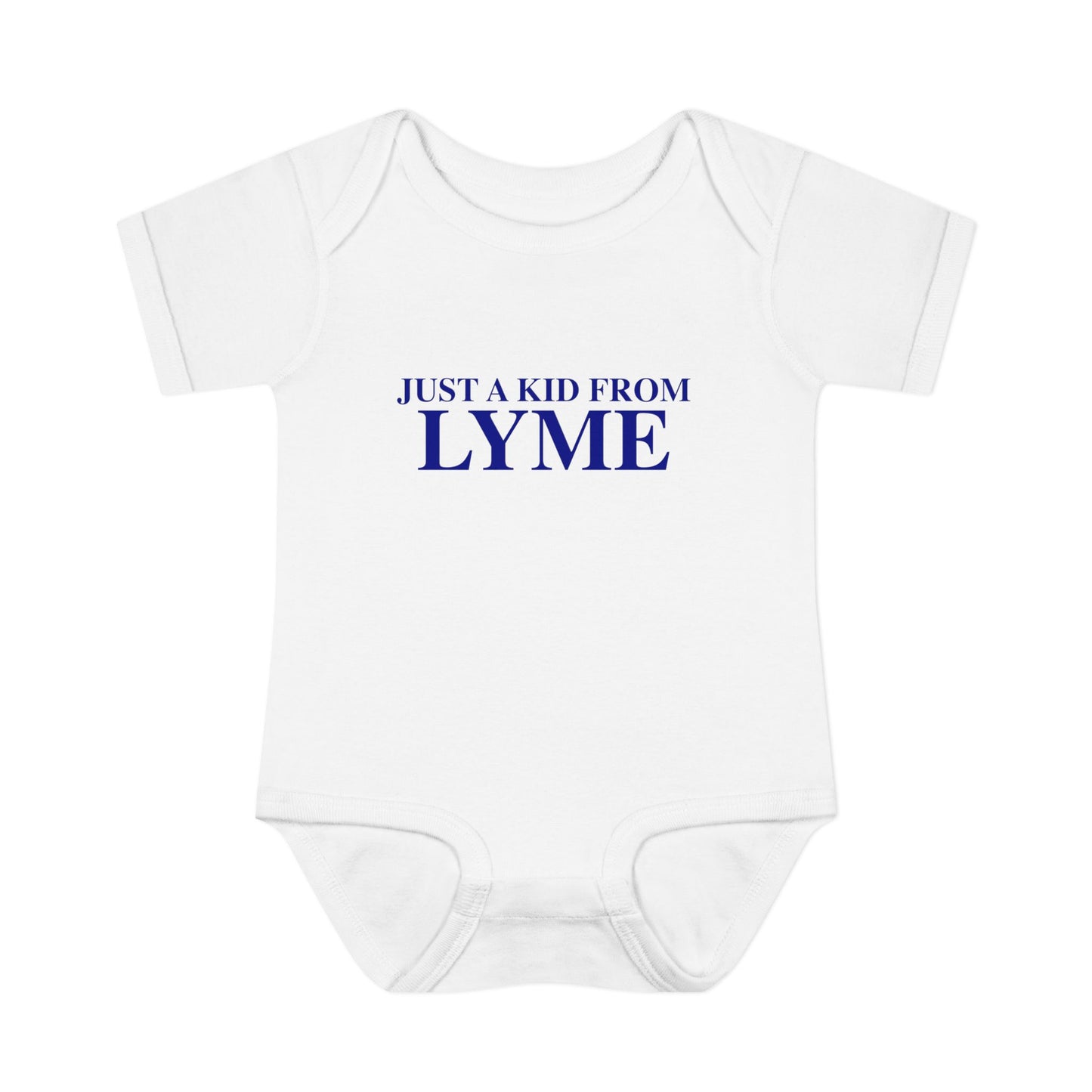 Just a kid from Lyme Infant Baby Rib Bodysuit