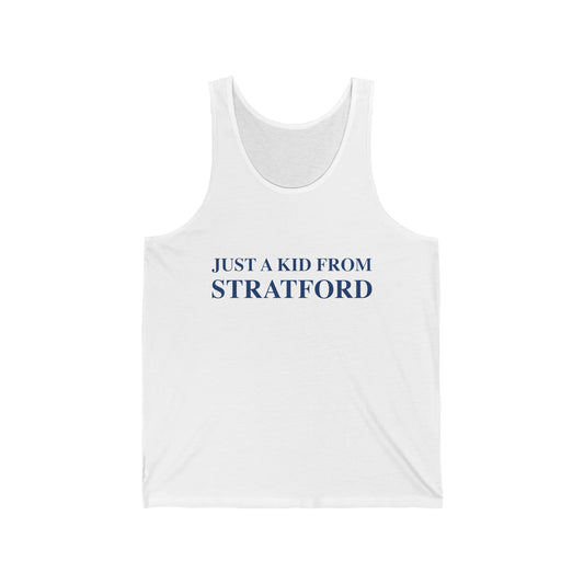 Just a kid from Stratford Unisex Jersey Tank