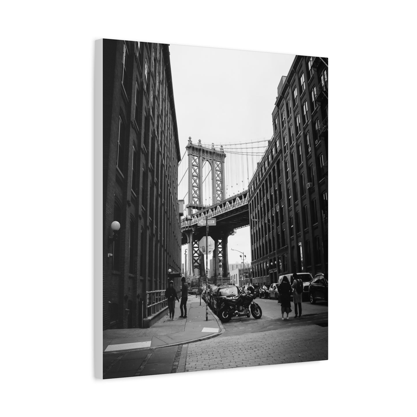 Manhattan Bridge Black and White Matte Canvas, Stretched, 1.25"