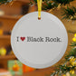 I Heart Black Rock. Glass Ornaments