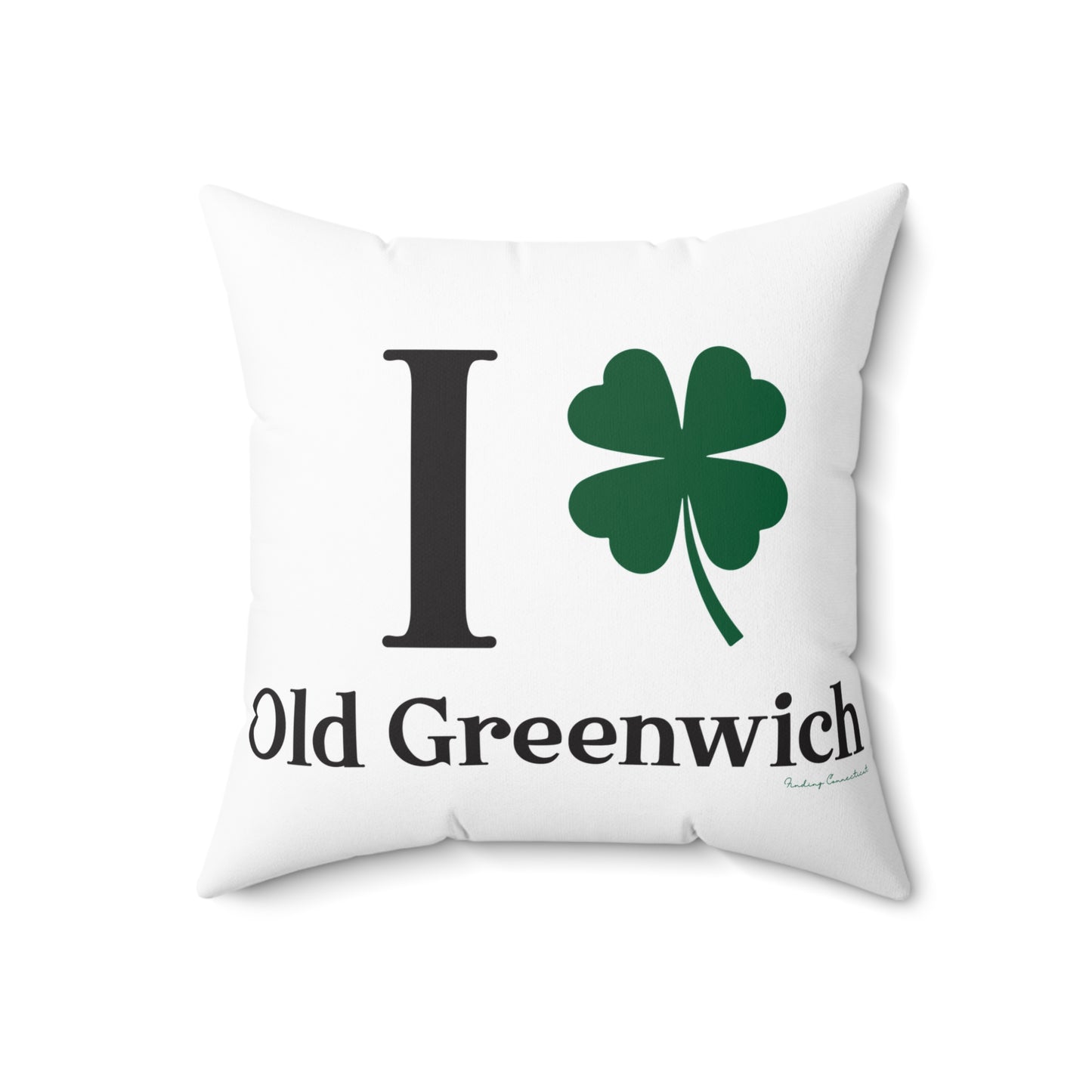 I Clover Old Greenwich Spun Polyester Square Pillow