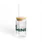 Love Silvermine Glass Can with Straw and Lid, 16oz
