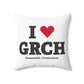 I Heart GRCH Spun Polyester Square Pillow