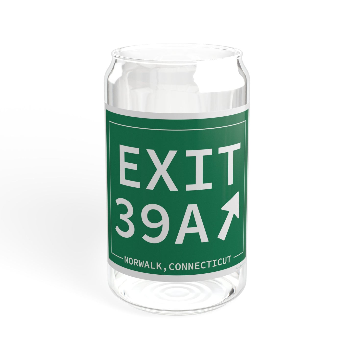 Vintage Exit 39A Merritt Parkway Sign Sipper Glass, 16oz