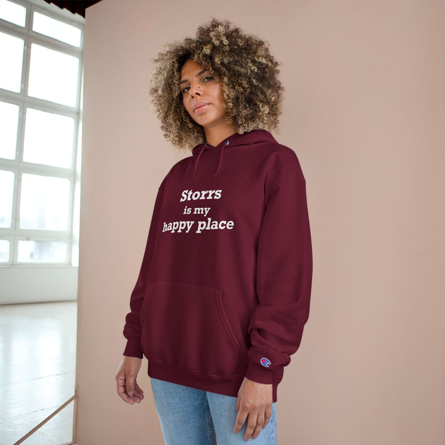 Storrs Is My Happy Place Champion Hoodie