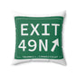 Vintage Exit 49N  Merritt Parkway Sign Spun Polyester Square Pillow