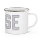 Goose Zip Code - Gray & Purple Enamel Camping Mug