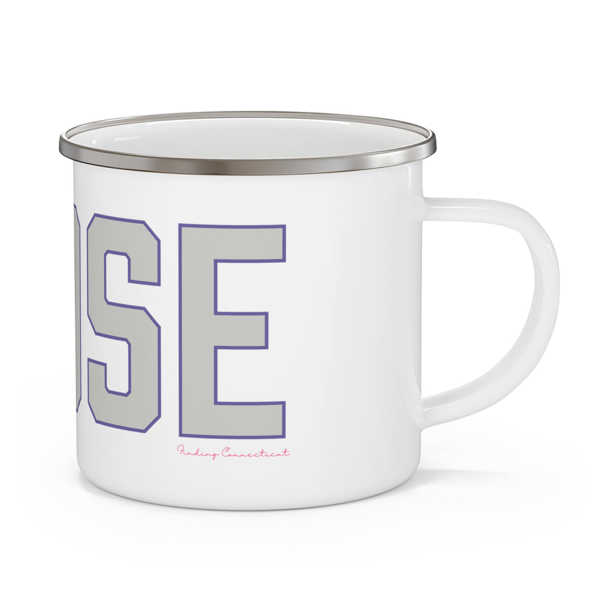 Goose Zip Code - Gray & Purple Enamel Camping Mug