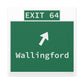 Vintage WCP Exit 64 Sign Matte Canvas, Stretched, 1.25"