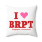 I Heart BRPT Spun Polyester Square Pillow
