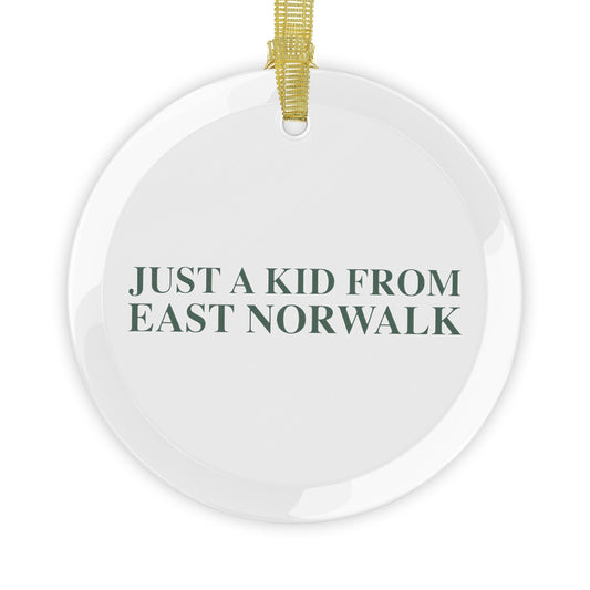 Just a kid from East Norwalk Glass Ornaments