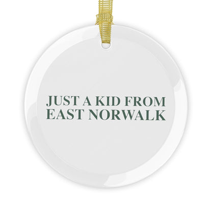 Just a kid from East Norwalk Glass Ornaments