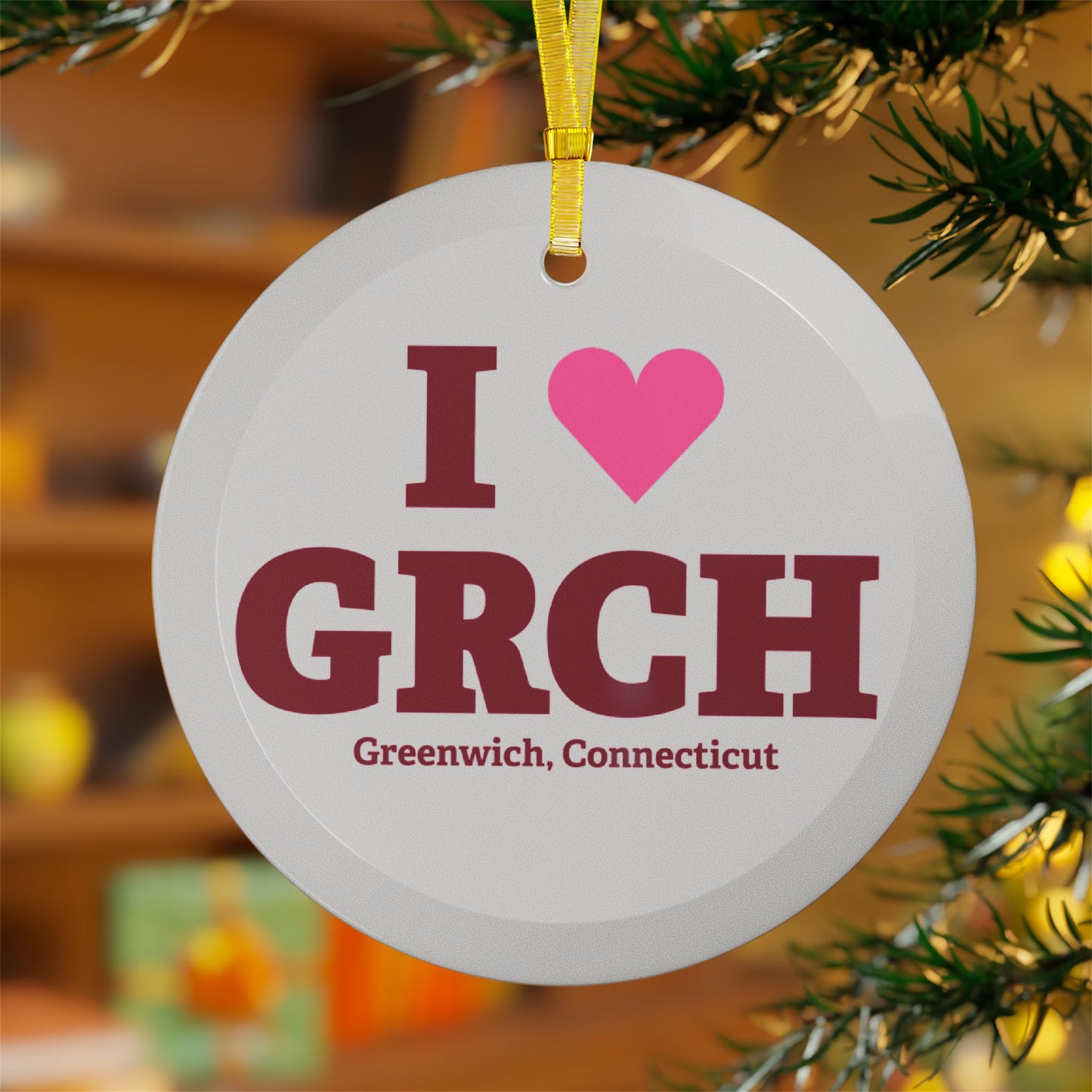 I Heart GRCH Glass Ornaments