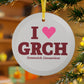I Heart GRCH Glass Ornaments