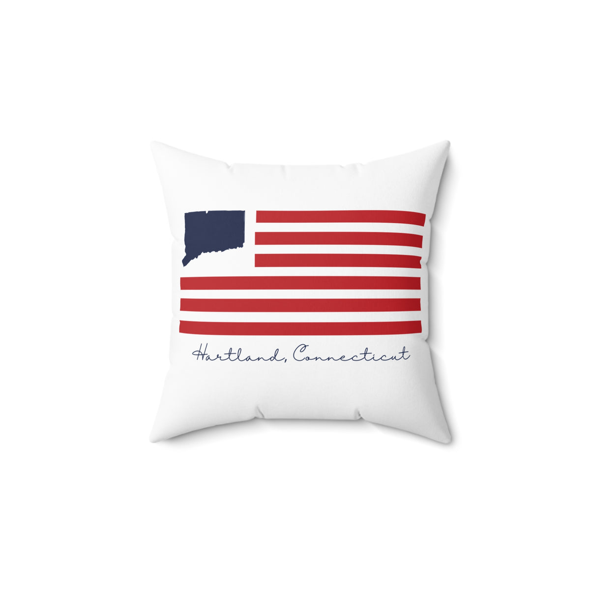 Hartland Connecticut Flag Spun Polyester Square Pillow