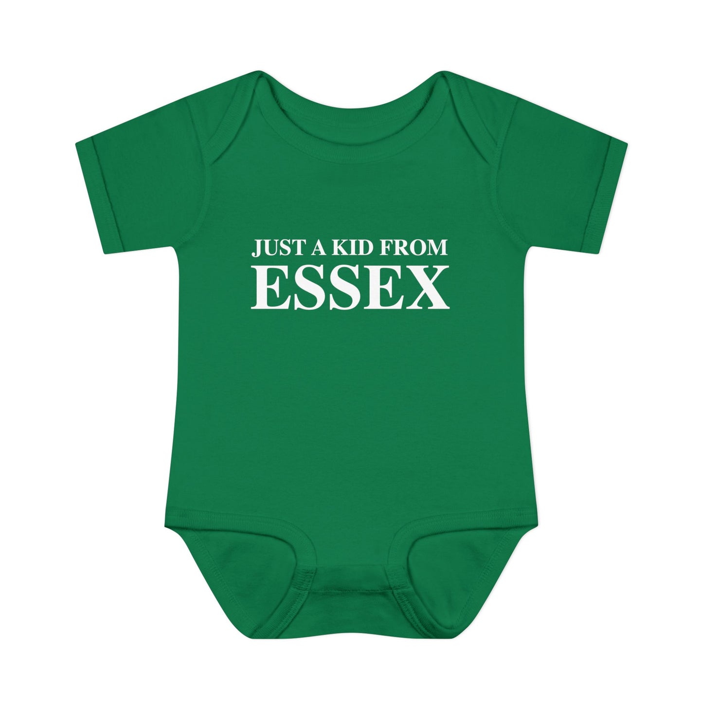 Just a kid from Essex Infant Baby Rib Bodysuit