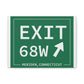 Vintage Exit 68W WCP Sign Matte Canvas, Stretched, 1.25"