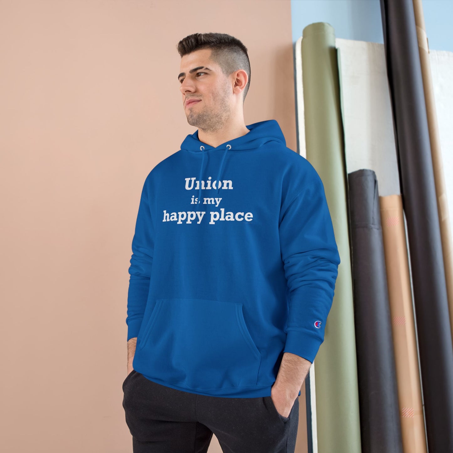 Union is My Happy Place Champion Hoodie