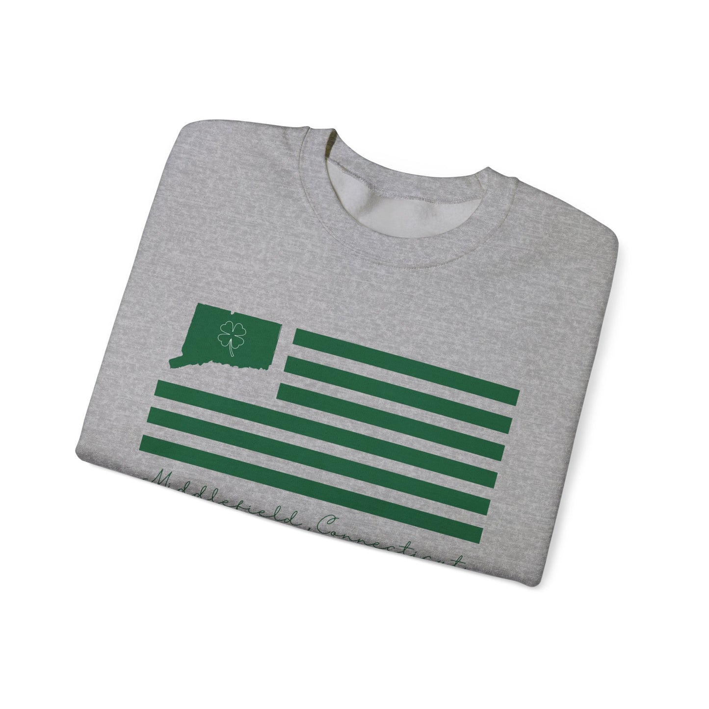 Middlefield Connecticut St. Patrick’s Day Flag Unisex Heavy Blend™ Crewneck Sweatshirt