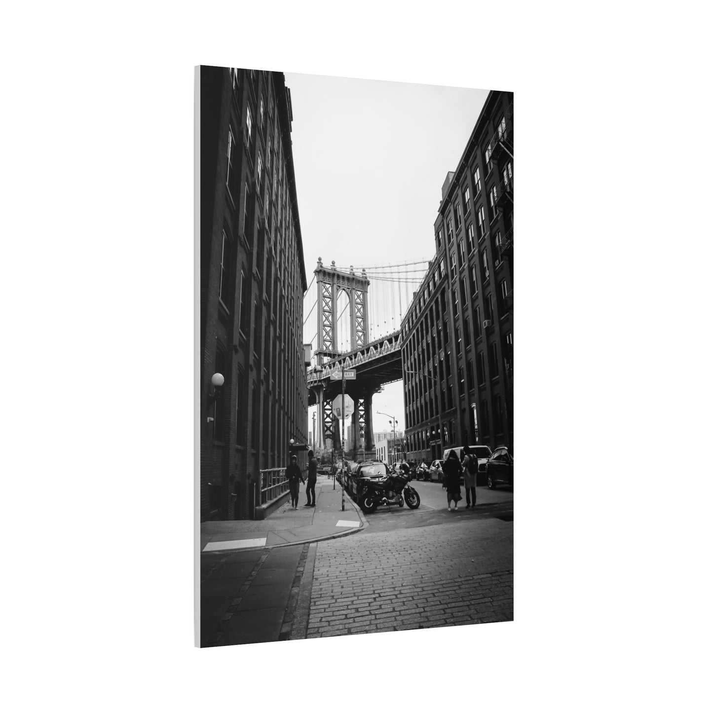 Manhattan Bridge Black and White Matte Canvas, Stretched, 1.25"