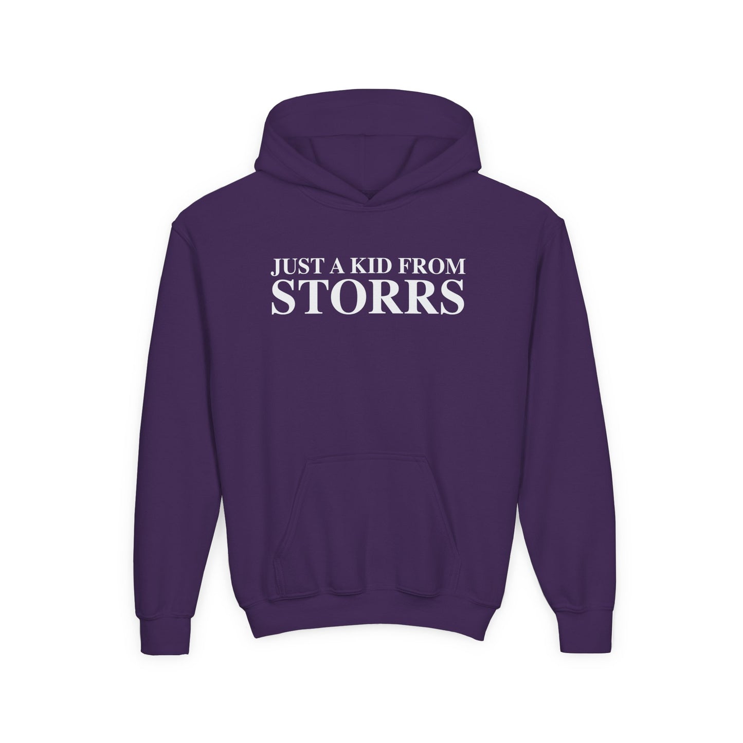 Just a kid from Storrs Youth Heavy Blend Hooded Sweatshirt