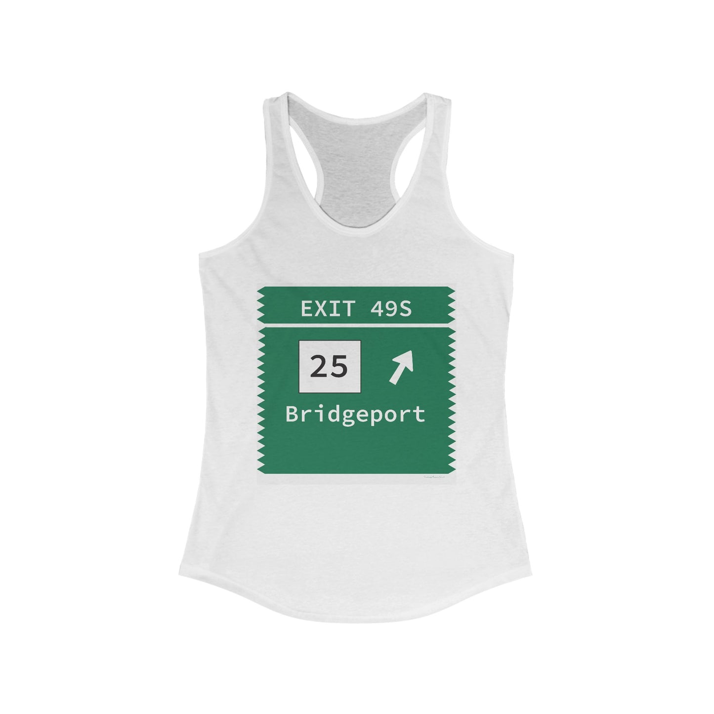 Vintage Merritt Parkway Exit 49S Sign Women's Ideal Racerback Tank Top