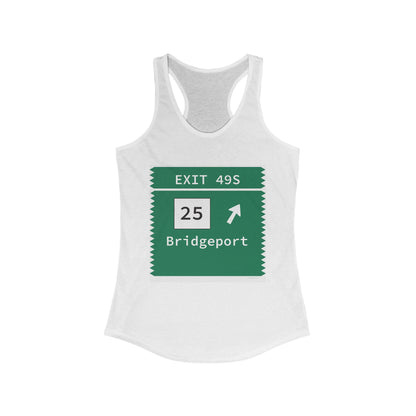 Vintage Merritt Parkway Exit 49S Sign Women's Ideal Racerback Tank Top