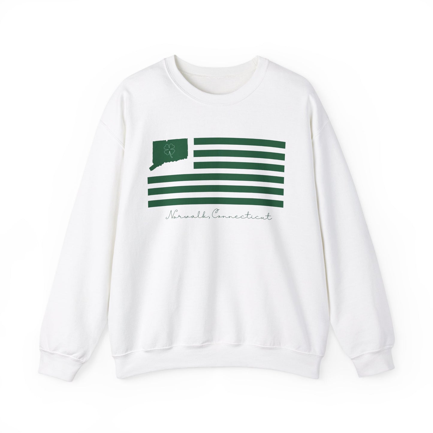 Norwalk Connecticut St Patrick’s Day Flag Unisex Heavy Blend™ Crewneck Sweatshirt