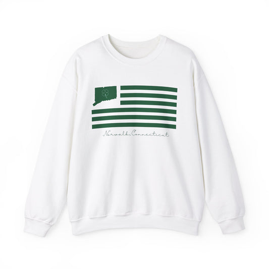 Norwalk Connecticut St Patrick’s Day Flag Unisex Heavy Blend™ Crewneck Sweatshirt