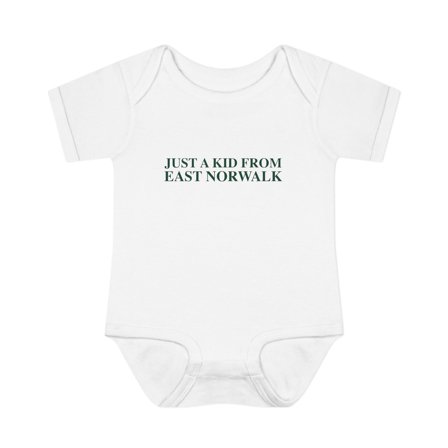Just a kid from East Norwalk Infant Baby Rib Bodysuit